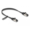  Delock RJ45 lapos patch kábel apa - apa Cat.8.1 flexibilis 0,25 m fekete