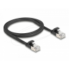 DELOCK RJ45 lapos patch kábelcsatlakozó a dugóhoz Cat.6A U/FTP 1 m fekete