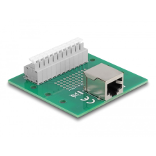 Delock RJ50 anya - Terminal block nyomógombbal DIN sínhez kábel és adapter