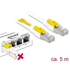 DELOCK S/STP Cat6A Secure Patch kábel 5m Fehér (85335) kábel és adapter