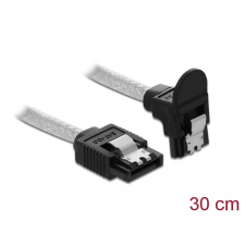 DELOCK SATA 6 Gb/s kábel egyenes - lefelé 90fok 30 cm áttetsző kábel és adapter
