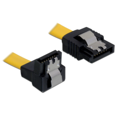 DELOCK SATA 6 Gb/s le /egyenes kábel, fém, 30 cm Yellow kábel és adapter