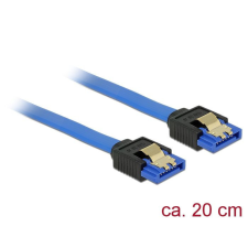DELOCK SATA 6 Gb/s receptacle straight &gt; SATA receptacle straight 20 cm blue with gold clips Cable kábel és adapter