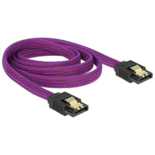 DELOCK SATA cable 6 Gb/s 100 cm straight / straight metal Purple Premium kábel és adapter