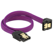 DELOCK SATA cable 6 Gb/s 30cm down / straight metal Purple Premium kábel és adapter