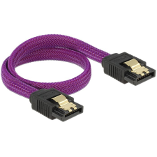 DELOCK SATA cable 6 Gb/s 30cm straight / straight metal Purple Premium (83690) kábel és adapter