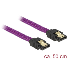 DELOCK SATA cable 6 Gb/s 50cm straight / straight metal Purple Premium kábel és adapter