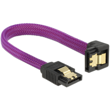  Delock SATA kábel 6 Gb/s 10 cm lefelé / egyenes fém lila Prémium kábel és adapter