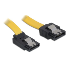 DELOCK SATA sárga, felfele/egyenes csatl. (fémlappal), 30 cm-es összekötő kábel kábel és adapter