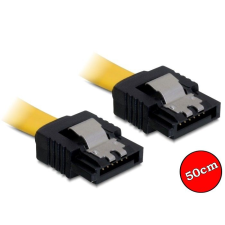 DELOCK SATA straight/straight metal yellow kábel 50cm kábel és adapter
