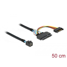 DELOCK SFF-8643 apa &gt; U.2 SFF-8639 anya + SATA tápcsatlakozó kábel 50cm (84819) kábel és adapter