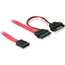 DELOCK Slim SATA 13 tűs - 7 tűs SATA + SATA táp kábel kábel és adapter