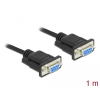 DELOCK soros kábel RS-232 D-Sub 9-es anyából nullmodemes anyába, keskeny dugós házzal - 1 m