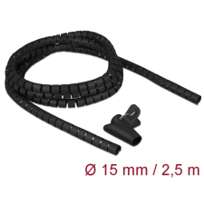 Delock Spirális kábelburkolat behúzó eszközzel 2,5 m x 15 mm fekete egyéb hálózati eszköz