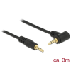  Delock Stereo Jack kábel 3.5 mm 3 pin apa > apa 3 m 90 fekete