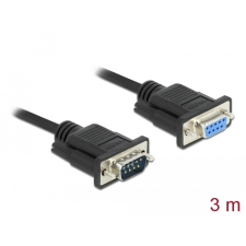 DELOCK Sub-D9-es, RS-232 soros kábel, apa-anya, 3 m kábel és adapter