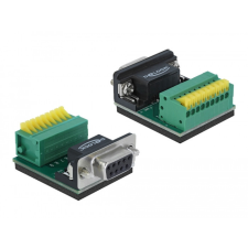 DELOCK Sub-D 9 tűs adapter anya - 9 tűs nyomógombos Terminal Block kábel és adapter