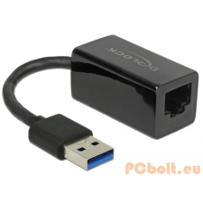 DELOCK SuperSpeed USB3.1 Type-A male &gt; Gigabit LAN 10/100/1000 Mbps compact Adapter Black kábel és adapter