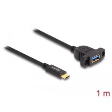 DELOCK SuperSpeed USB 10 Gbps (USB 3.2 Gen 2) USB Type-C kábel apa A-típusú USB anya 1 m panel-csatlakozójú fekete kábel és adapter