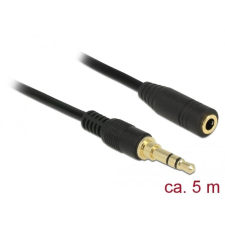 DELOCK sztereó jack hosszabbító kábel 3,5 mm 3 pin apa > anya 5m fekete (85590) (DE85590) kábel és adapter