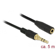 DELOCK sztereó jack hosszabbító kábel 3,5 mm 3 pin apa &gt; anya 5m fekete (85590) kábel és adapter