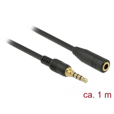 DELOCK sztereó jack hosszabbító kábel 3,5 mm 4 pin apa > anya 1m fekete (85629) (DE85629) kábel és adapter