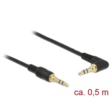 DELOCK sztereó jack kábel 3,5 mm 3 pin apa> apa 0,5m fekete (85564) (DE85564) kábel és adapter