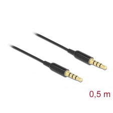 DELOCK Sztereo jack kábel 3,5 mm 4 tus apa- apa Ultra Slim, 0,5 m, fekete kábel és adapter