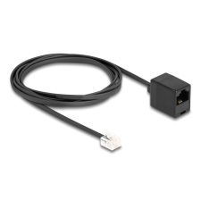 DELOCK Telefonkábel RJ11 apa - RJ45 anya, fekete, 2 m (88093) (88093) kábel és adapter