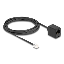 DELOCK Telefonkábel RJ11 apa - RJ45 anya, fekete, 3 m (88094) (88094) kábel és adapter