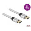 DELOCK Ultra nagy sebességű HDMI kábel 48 Gbps 8K 60 Hz ezüst 3 m tanúsítvánnyal