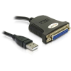 DELOCK USB 1.1 to Parallel Adapter Cable 0,8m Black
