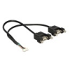 DELOCK USB 2.0 8 pin - 2 x Type-A panelrögzítős kábel 25 cm