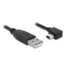 DELOCK USB 2.0-A apa - USB mini-B 5 tűs  könyök apa átalakító kábel, 3m kábel és adapter