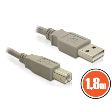 DELOCK USB 2.0 A-B male/male 1,8m kábel és adapter