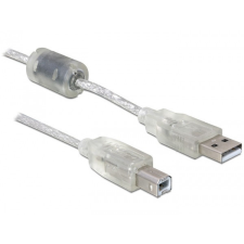 DELOCK USB 2.0 A-B upstream male/male 0,5m Transparent kábel és adapter