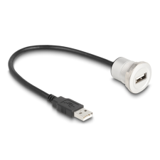 DELOCK USB 2.0 A-típusúbeépített anya kábelcsatlakozóval 30 cm, alumínium (88181) (88181) kábel és adapter