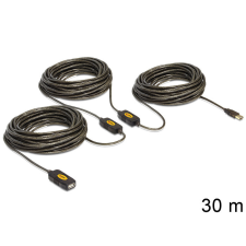 DELOCK USB 2.0-ás hosszabbító kábel (aktív), 30 m kábel és adapter