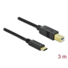  DeLock USB 2.0 cable Type-C to Type-B 3m Black