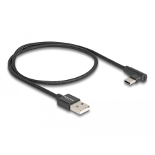 Delock USB 2.0 kábel A-típusú csatlakozódugó - USB Type-C csatlakozódugó, ívelt, 0,5 m, fekete kábel és adapter