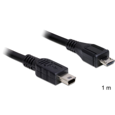 DELOCK USB 2.0 micro-B apa&gt; USB mini apa kábel, 1 m kábel és adapter