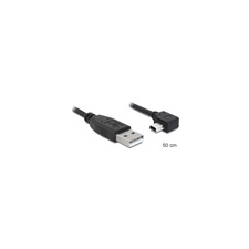 DELOCK USB 2.0 mini kábel (Type-A dugó / 5-pin Mini 90 fokos dugó) 0,5m kábel és adapter