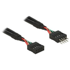 DELOCK USB 2.0 tűs fejléc hosszabbító kábel 10 tűs apa / anya 10 cm kábel és adapter