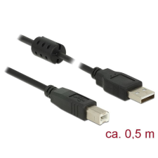 DELOCK USB 2.0 Type-A male &gt; USB 2.0 Type-B male 0,5m cable Black kábel és adapter