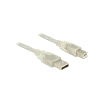 DELOCK USB 2.0 Type-A male > USB 2.0 Type-B male 1m cable Transparent 83892