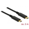  Delock USB 3.1 Gen 1 (5 Gbps) kábel Type-C a Type-C 2 m 3 A E-Marker