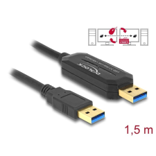 DELOCK USB 5Gbps adat kapcsoló kábel + KM kapcsoló 1,5 m (83647) (del83647) kábel és adapter