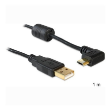  Delock USB-A 2.0 -&gt; USB-B 2.0 micro M/M adatkábel 1m fekete 90°-os csatlakozó kábel és adapter