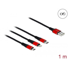 DELOCK USB-A -&gt; Lightning / MicroUSB / USB-C kábel 1m (85892) kábel és adapter