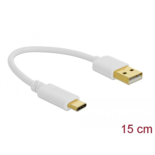 DELOCK USB-A -&gt; USB-C töltőkábel 15cm fehér (85355) kábel és adapter